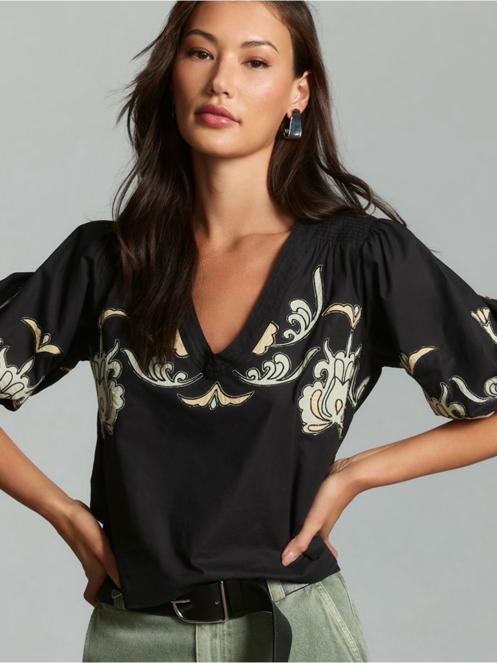 Anthropologie Puff-Sleeve Blouse